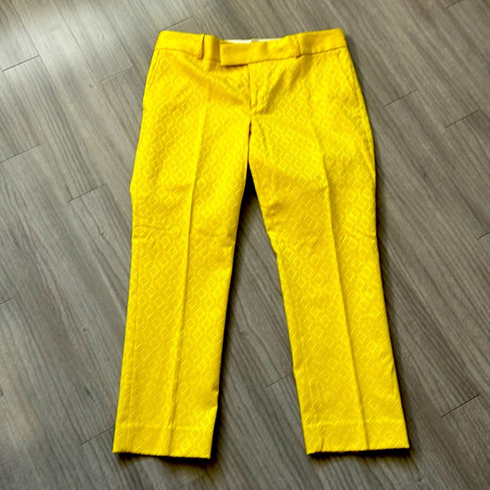 yellow brocade trousers never worn banana republic